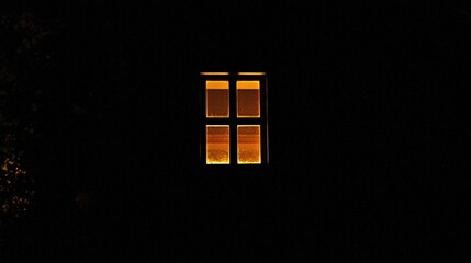 Glowing window in the dark