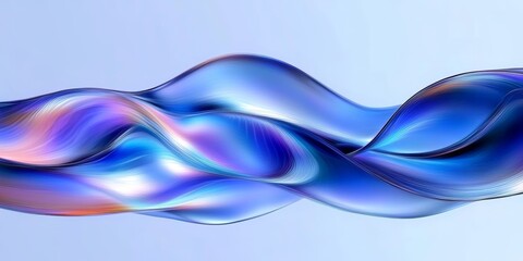 Naklejka premium Iridescent Wavy Background Design Fluid Abstract 3D Render