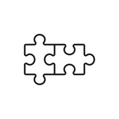 Obraz premium line icon puzzle isolated on white backgroud