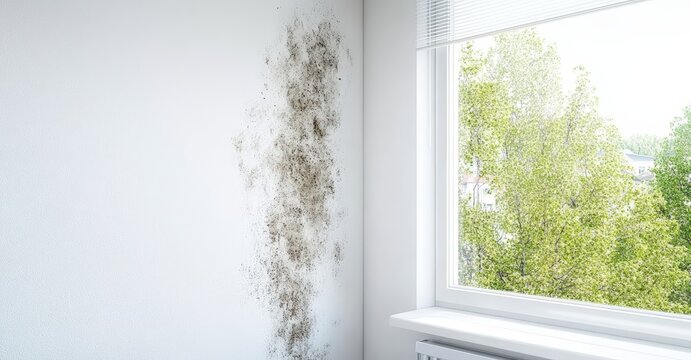 Mold Stain on Wall with Window Lighting: Solutions for Mold Removal and Home Preservation
