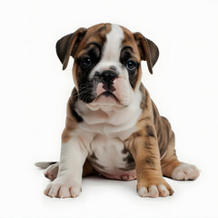 Obraz premium bulldog puppy, isolated on white with a white accent, detailed, png