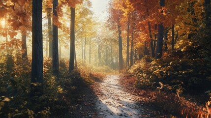 Obraz premium Autumn Forest Path
