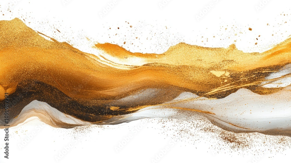 Poster vibrant abstract texture with gold and white swirls creating a beautiful flowing design suitable for