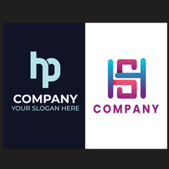 Fototapeta premium H alphabet letter Corporate business company marketing logo design elegant and badge design collection vector logo