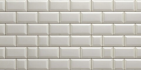 A Seamless Pattern of Off-White Subway Tiles with Rounded Edges, Ideal for Creating a Clean and Classic Design