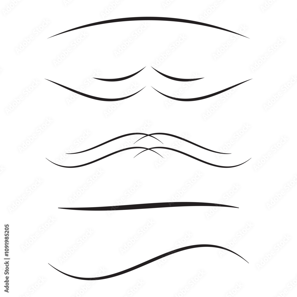 Poster abstract curved lines. decorative wave pattern. smooth vector strokes. monochrome graphic design.