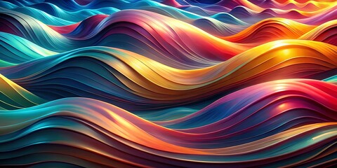 Obraz premium Abstract Fluid Swirls in Vibrant Hues of Blue, Orange, and Yellow, Interweaving to Create a Dynamic and Textured Landscape