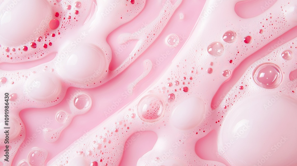 Poster soft pink bubble texture with varying sizes of bubbles creating an abstract surface composition for 