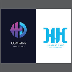 H alphabet letter Corporate business company marketing logo design elegant and badge design collection  vector logo