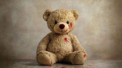 Obraz premium Plush Teddy Bear Sitting Alone in a Room