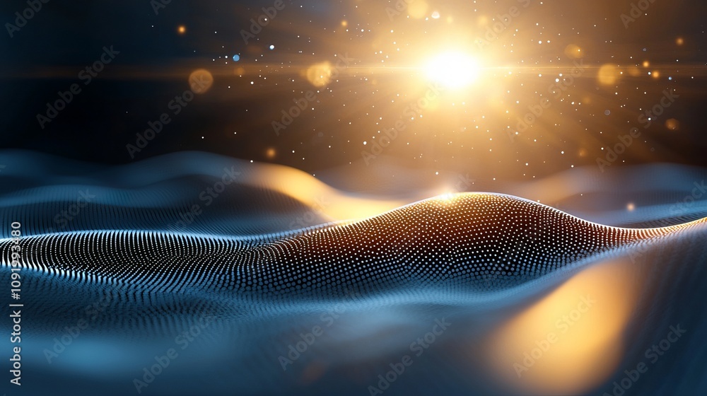 Poster exploring the luminous constellations of siamrat blockchain digital art virtual environment abstract