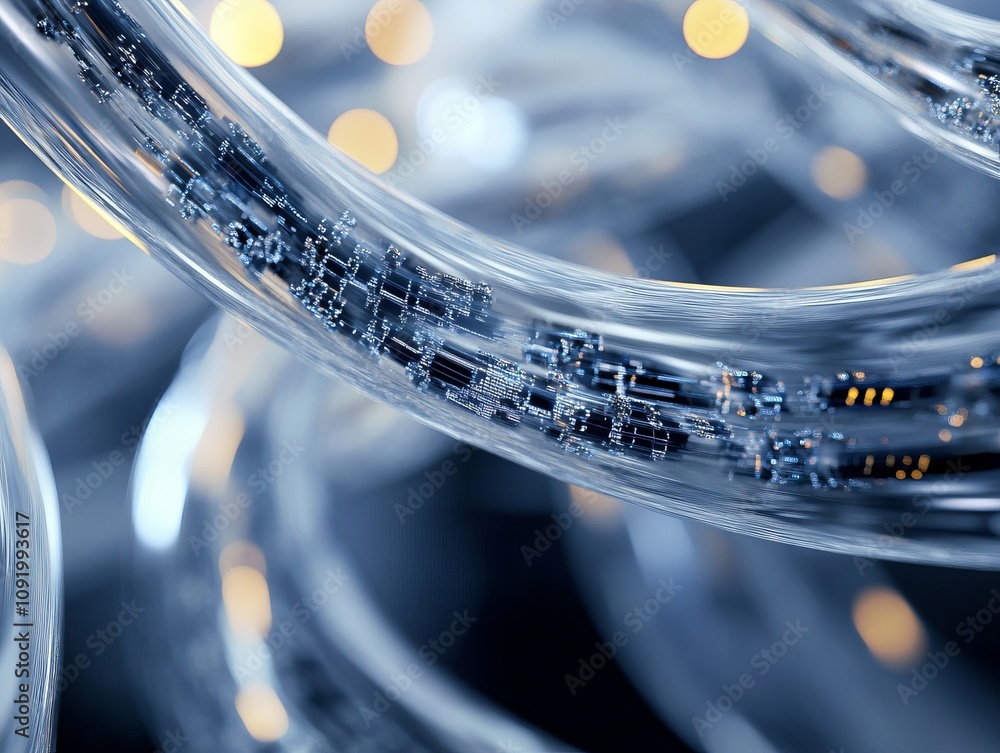 Poster innovative liquid data network high-tech laboratory digital structure futuristic environment close-u