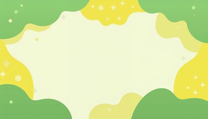Obraz premium Abstract green and yellow background with organic shapes and stars