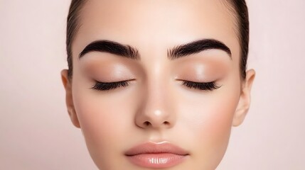 Fototapeta premium Beauty rituals unveiled skincare techniques studio setting portrait photography calm environment close-up concepts