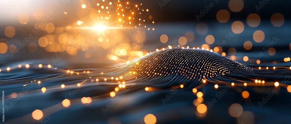 Aufkleber visualizing supply chain efficiency through blockchain technology digital landscape abstract art fut