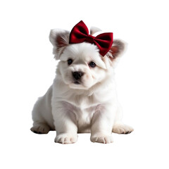 Obraz premium french bulldog puppy wearing santa hat