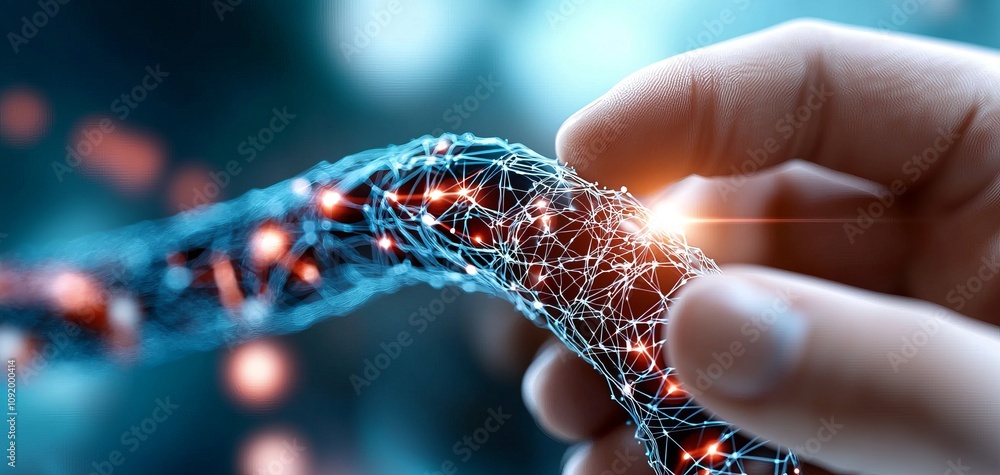 Poster innovative holographic network action digital environment technology high-tech integration virtual c