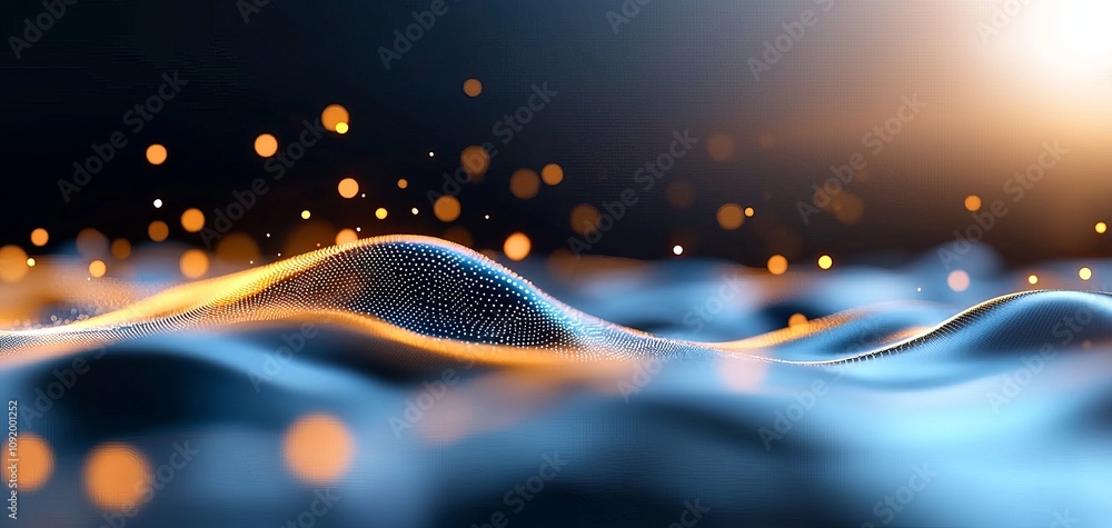Poster illuminating blockchain matrix concept with glowing interconnected lines abstract digital environmen