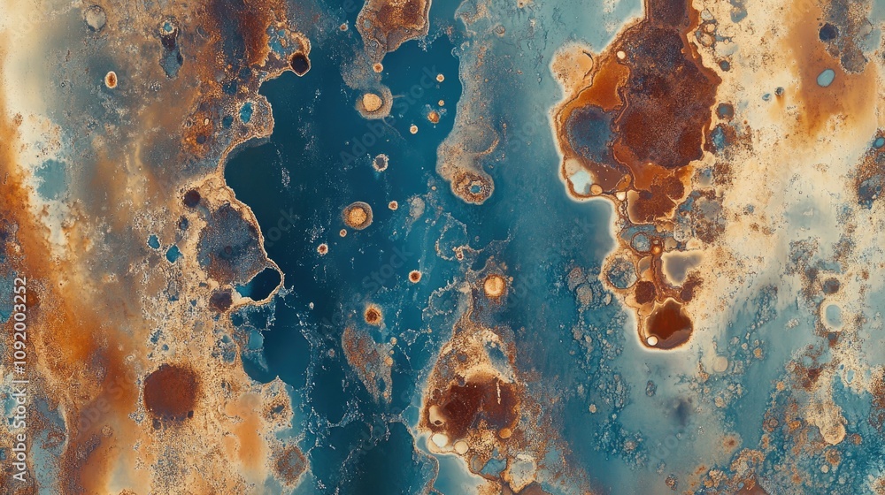 Poster abstract texture of blue and brown liquid patterns creating a stunning display of natural art with o