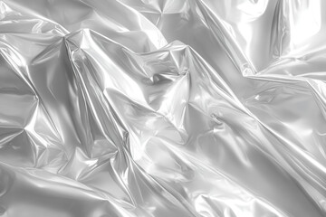 Obraz premium Silver foil texture background shining with elegant shimmer and reflections, creating a luxurious and glamorous atmosphere.