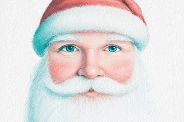 Jolly Santa Claus watercolor portrait