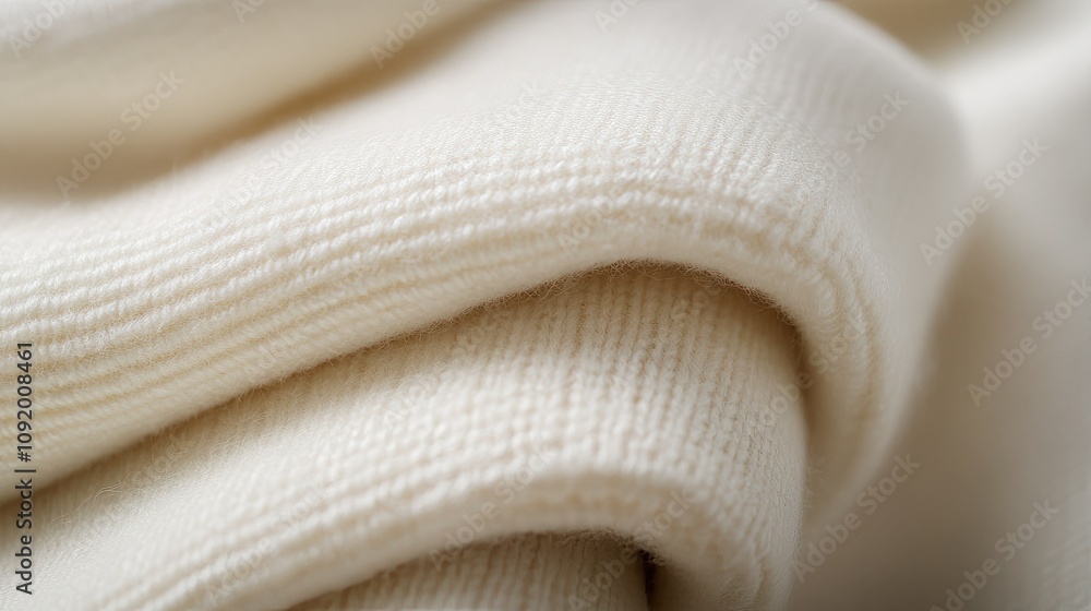 Poster soft cream fabric texture displaying intricate stitch patterns and gentle hues for use in fashion, i