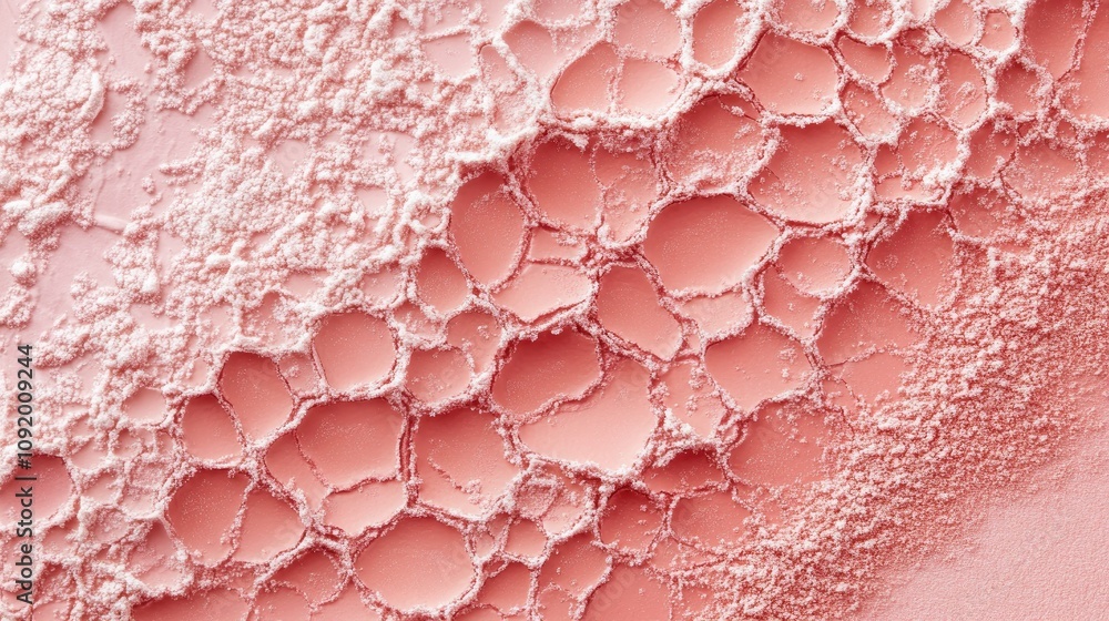 Poster beautiful textured surface of soft pink powder dust with unique patterns and shapes, perfect for bac
