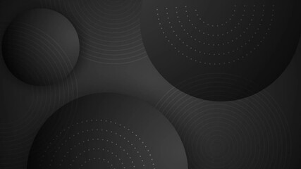 abstract black circular geometric design featuring overlapping shapes on dark background seamless 4k video background motion pop art design