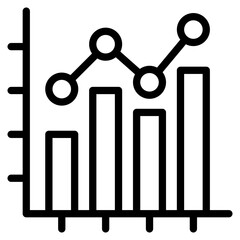 Chart icon outline vector