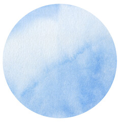 Blue Watercolor hand painted circles texture. Watercolour circle elements for design.