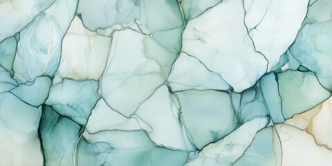 Naklejka premium Mosaic-like patterns Pale blue green Abstract pattern