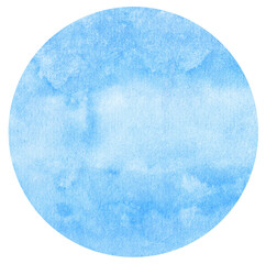 Blue Watercolor hand painted circles texture. Watercolour circle elements for design.