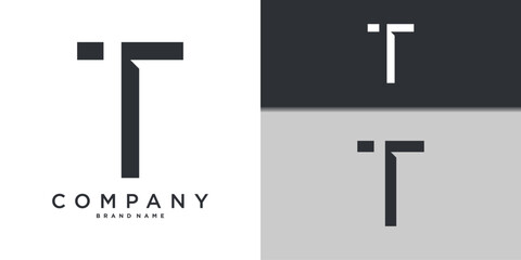 Fototapeta premium Letter T minimal logo icon design template elements. Premium Vector