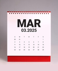 March 2025 desk calendar