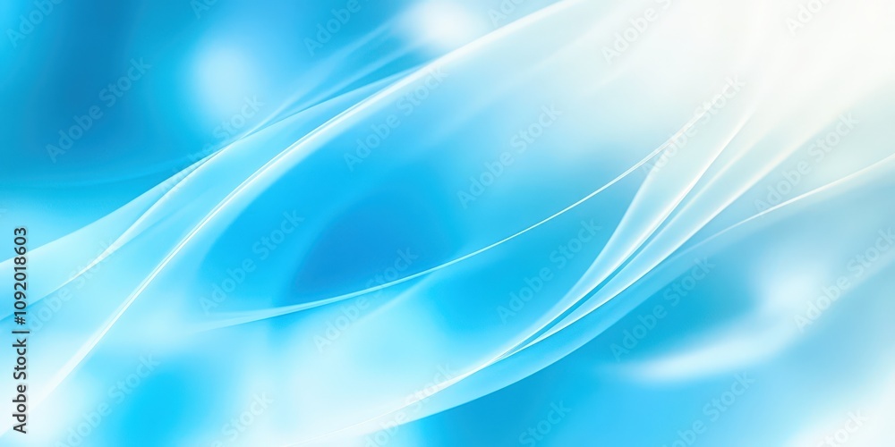 Poster ethereal blue abstract background with soft light swirls and delicate waves for creative design proj