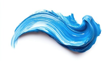 Vivid Blue Swirl of Paint on a White Background Capturing Fluidity and Creativity in Artistry Perfect for Abstract Illustrations and Designs