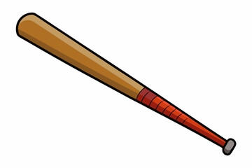 Baseball bat close up, isolated over the white background vector illustration