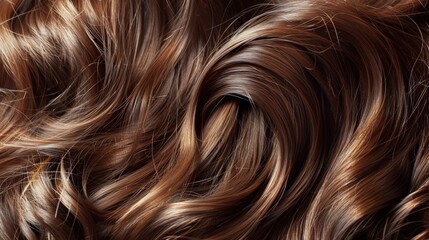 Naklejka premium Close-up of Brown Wavy Hair