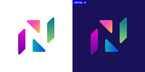 Simple N letter logo. Icon symbol design template EPS 10