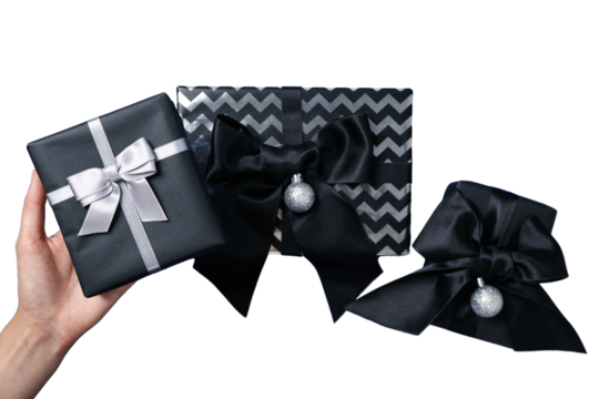 PNG, New Year gift, Christmas gifts isolated on white background.