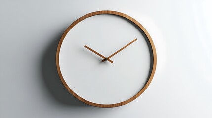 Simple Wooden Framed Wall Clock Showing The Time