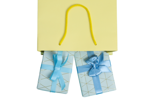 PNG, New Year gift, Christmas gifts isolated on white background.