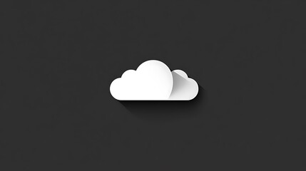 White Cloud Icon Against Dark Gray Background