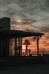 Cotton Candy Sunset behind California Beach House