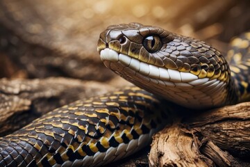 Obraz premium Snake on nature background
