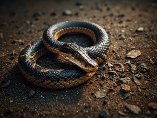 Obraz premium Snake on nature background