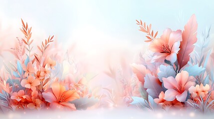 Fototapeta premium Floral color burst abstract art digital creation vivid environment artistic viewpoint serenity theme