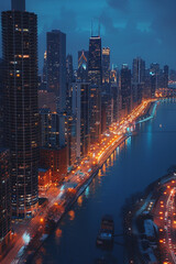 Stunning urban wallpaper capturing a city at night with glowing lights and detailed architecture, perfect for smartphone screens made with generative ai