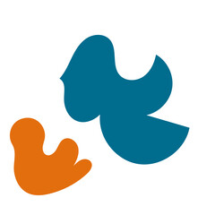 Teal  Orange abstract shapes vectors