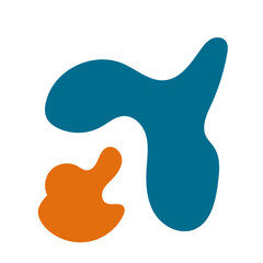 Teal  Orange abstract shapes vectors